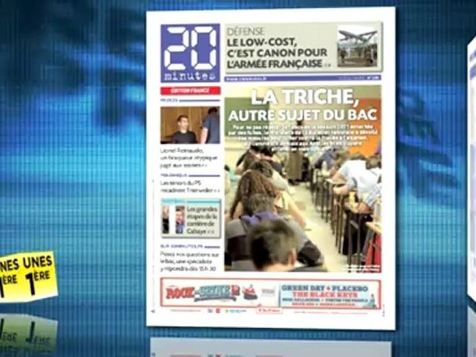 Revue de presse Unes 1ère - Unes 1ère jeudi 14 juin 2012