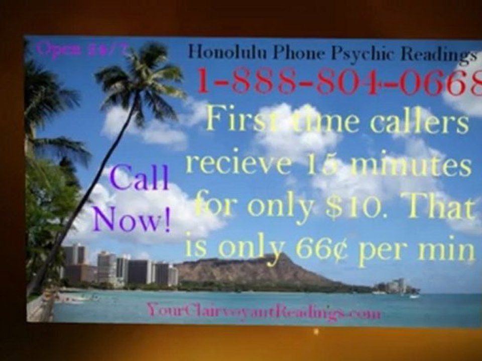 Best Cheap ESP Honolulu Phone Psychic Medium Reading