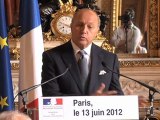 Conférence de presse sur la Syrie de Laurent Fabius avec les questions des journalistes (13.06.2012)