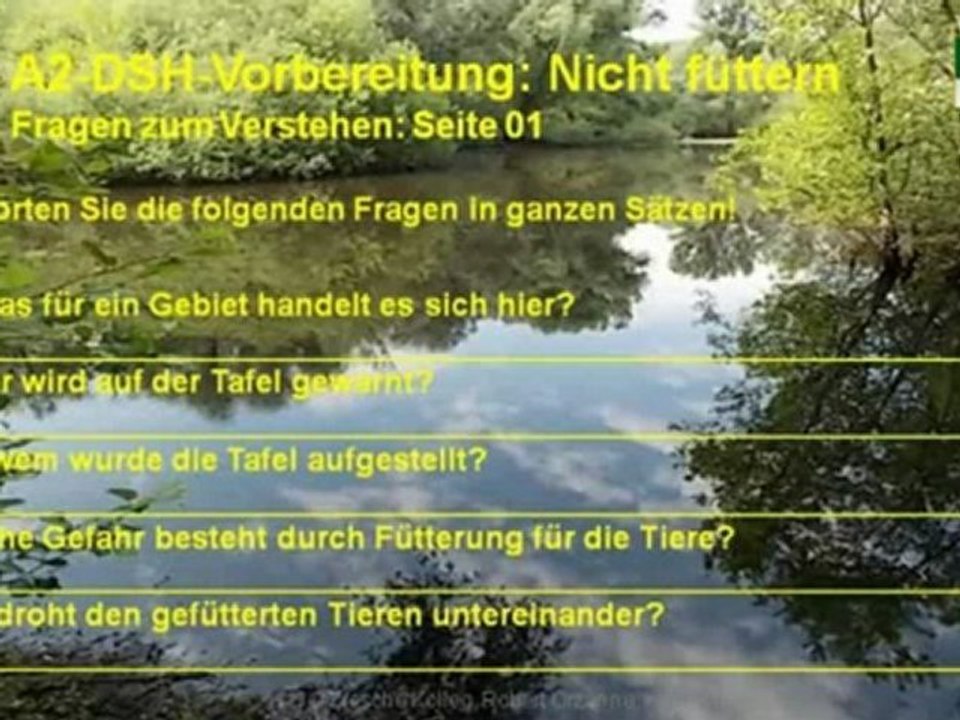 A2-DSH-Vorbereitung Fragen S.01 Bitte nicht füttern