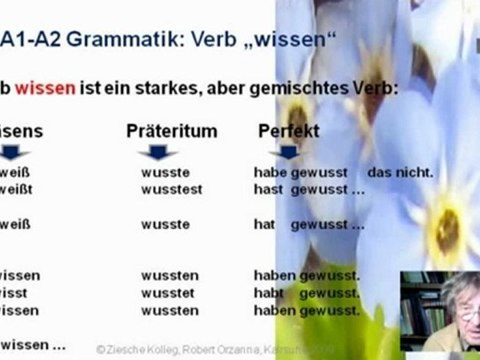 A1-A2 Grammatik Konjugation wissen im Präsens Präteritum und