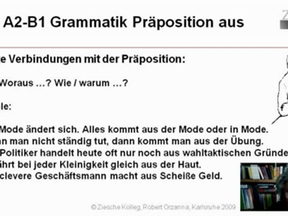 A2-B1 Grammatik Vertiefung Präposition aus + D S.05 feste Ve