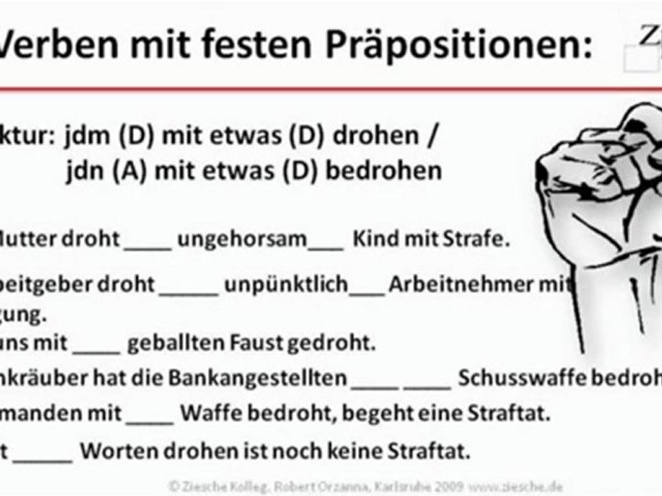 A1-B1 Grammatik Verben mit festen Präpositionen Üb.05
