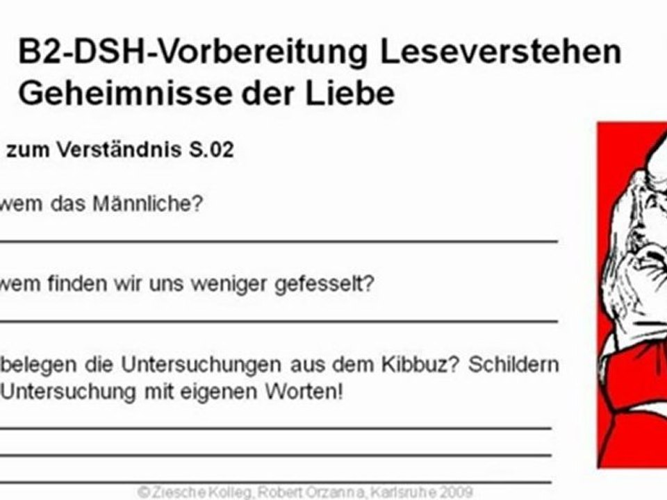 B2-DSH-Vorbereitung Fragen zum Leseverstehen S.02 Thema Liebe