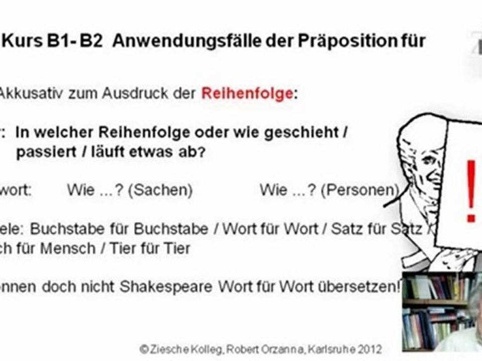 Kurs B1-B2 Grammatik Vertiefung Präposition für 05