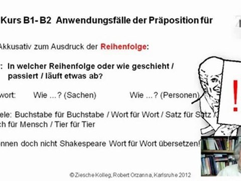 Kurs B1-B2 Grammatik Vertiefung Präposition für 05