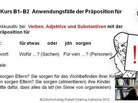 Kurs B1 B2 Grammatik Vertiefung Präpositionen für 03