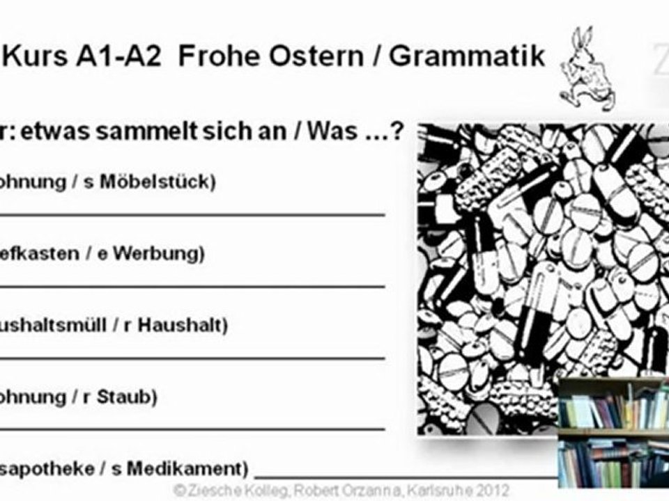 A1-A2 Grammatik Verbstruktur etwas sammelt sich an