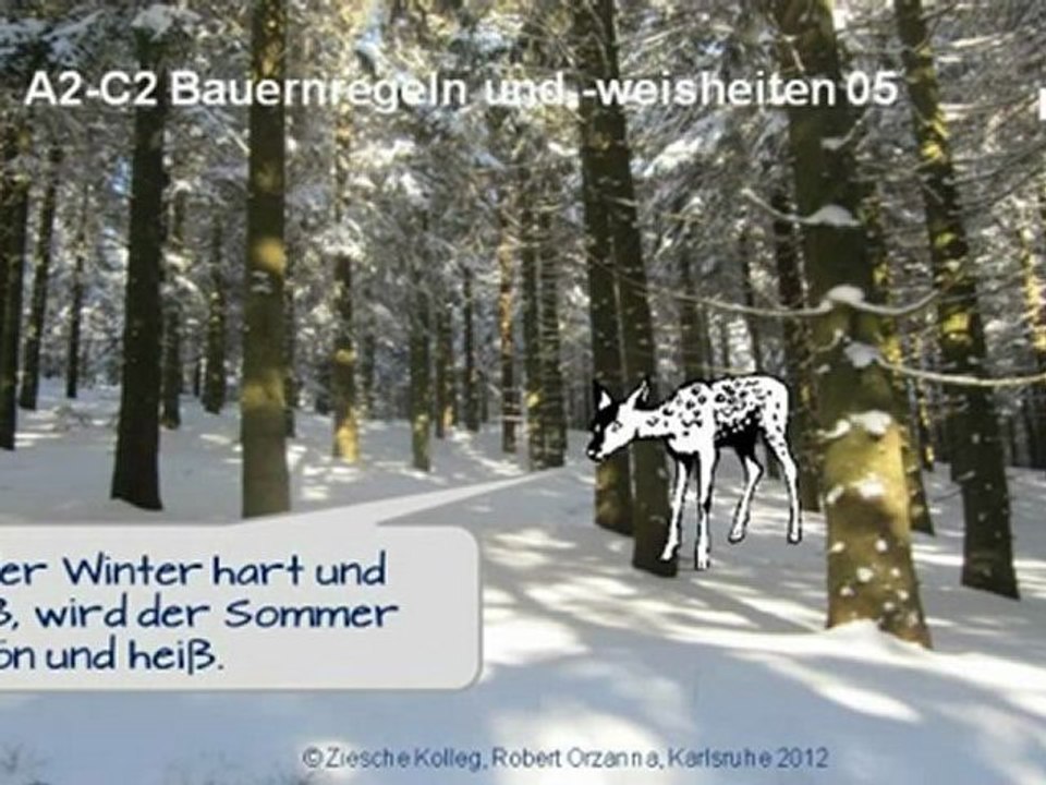 Kurs A2-C2 Leseverstehen oft gültige Bauernregeln und Weishe