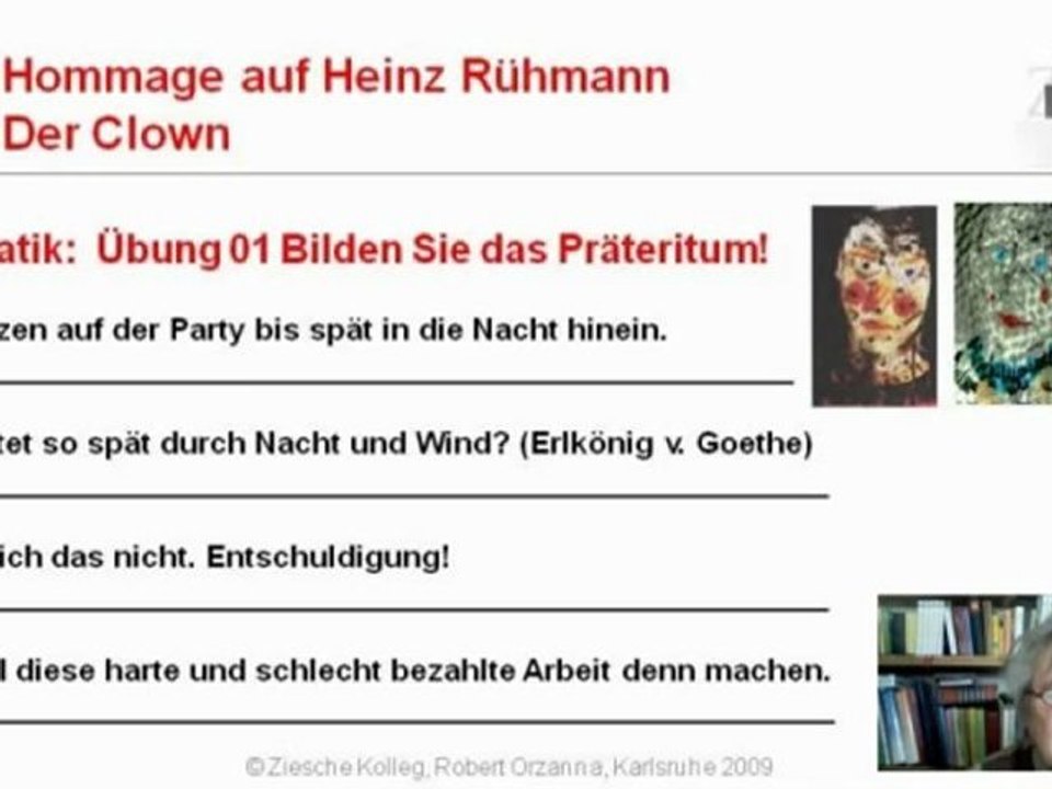 A2-B2 Hommage auf Rühmanns Clown Übung 01 zum Präteritum