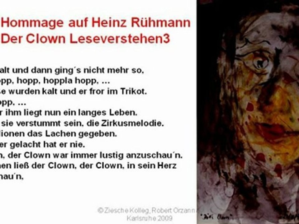 A2-B2 Leseverstehen Hommage auf Heinz Rühmanns Clown 03