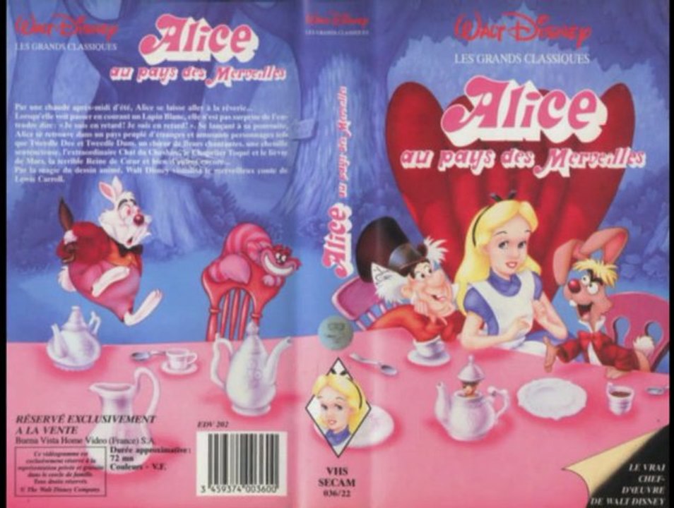Bandes annonces vhs disney(Alice au pays des merveilles)