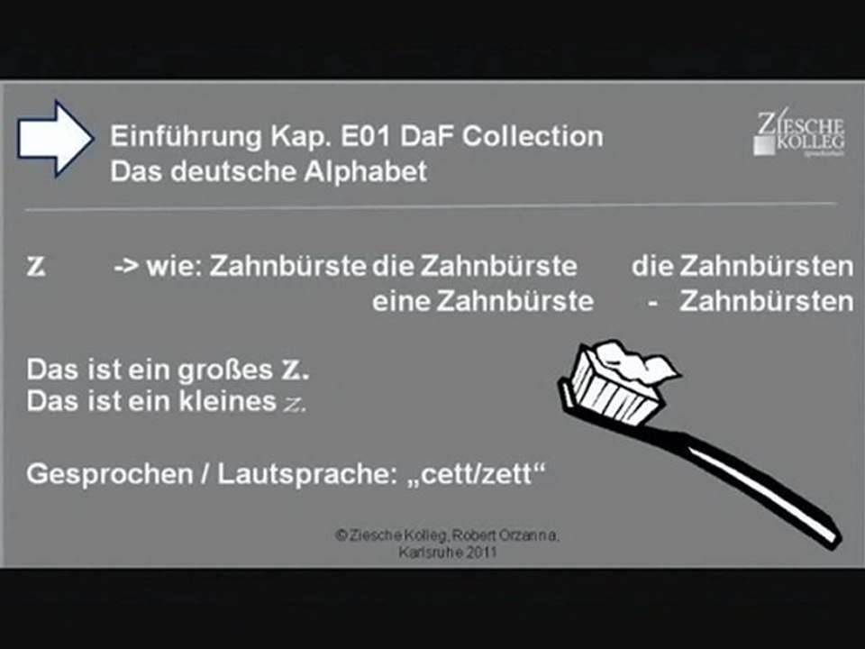 Kap. Einführung 01  Das deutsche Alphabet Z