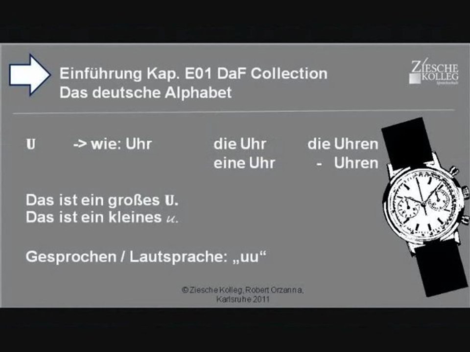 Kap. Einführung 01  Das deutsche Alphabet U