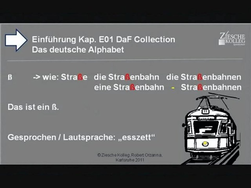 Kap. Einführung 01  Das deutsche Alphabet ß