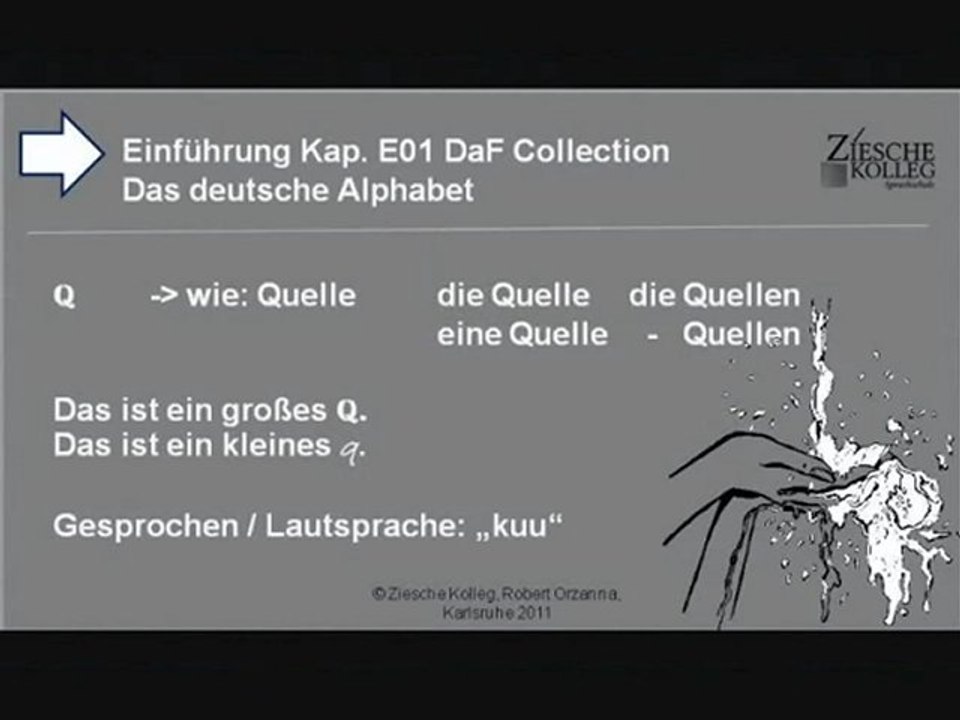 Kap. Einführung 01  Das deutsche Alphabet Q
