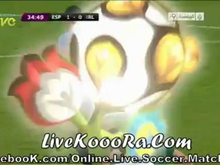 الحكم يعرقل لاعب ايرلندا فى مباراه اسبانيا كوميديا