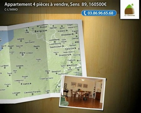 Appartement 4 pièces à vendre, Sens 89, 160500€