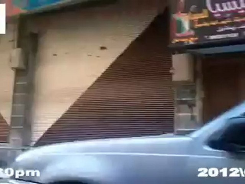 Syria فري برس  ريف دمشق قطنا إغلاق المحلات وخلو الشوارع 13 6 2012 Damascus