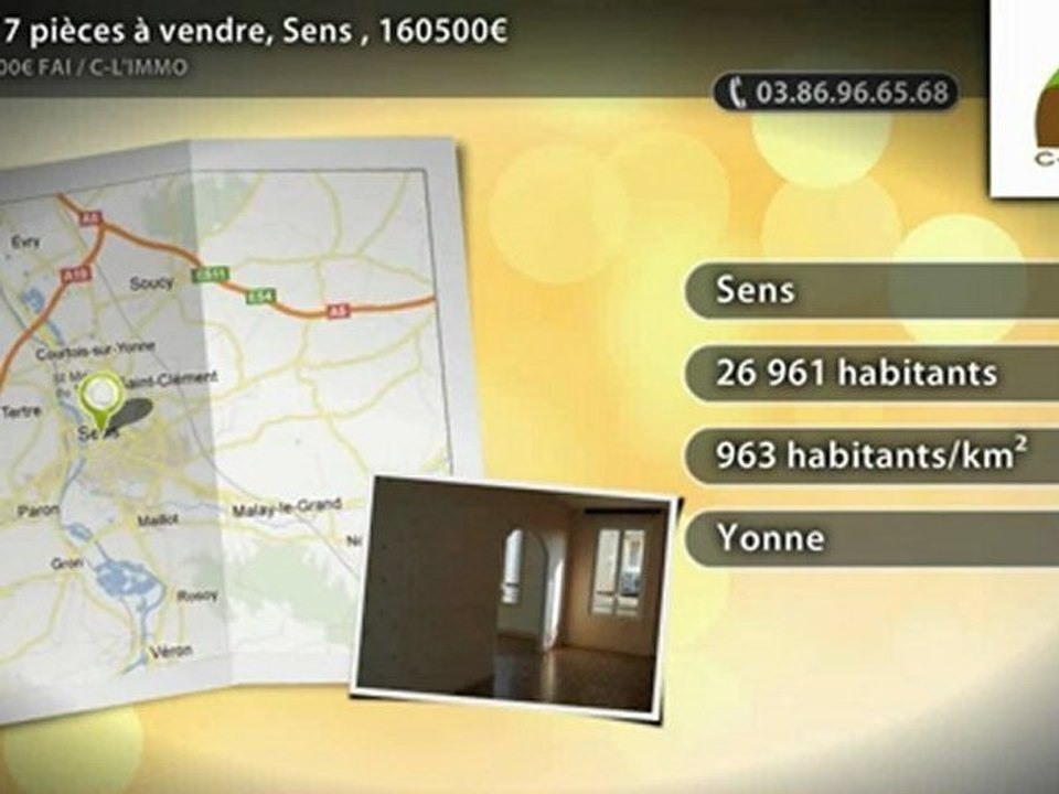 Maison 7 pièces à vendre, Sens , 160500€