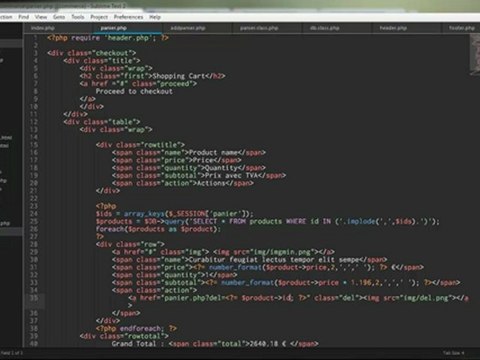 Tutoriel vidéo PHP : Créer un panier en PHP
