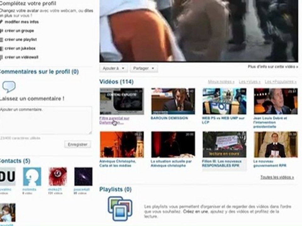 filtre parental sur Dailymotion contre GROS SOUS.....