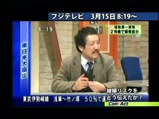 20110315 徹底検証！ テレビの被爆リスク報道 【岡本孝司】の(ポチ)解説