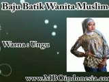 Baju Batik Wanita Muslim Kode POP 005 Violet | SMS : 081 945 772 773