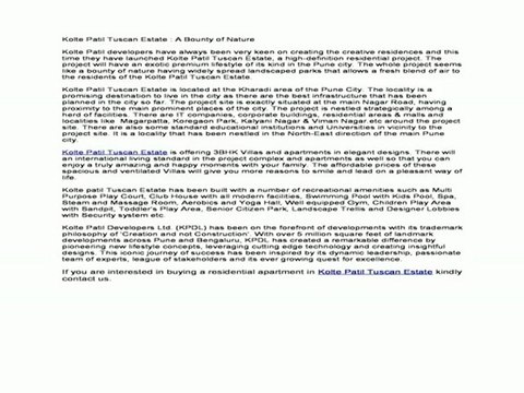 Kolte patil tuscan estate