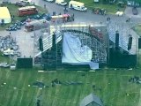 One person killed as stage collapses in Toronto before Radiohead concert.