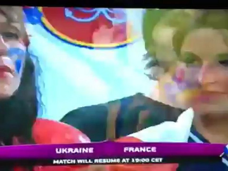 Crazy football fan dancing at the Ukraine vs France at the Euro 2012