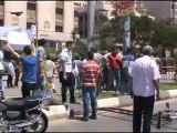 قطع الطريق امام مجمع محاكم المنصورة بعد براءة المتهمين