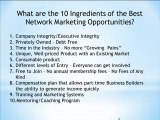 10 Ingredients for the Best Network Marketing Opportunities