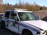 Stolen RCMP vehicle destroyed in crash Highway 15 near Moncton