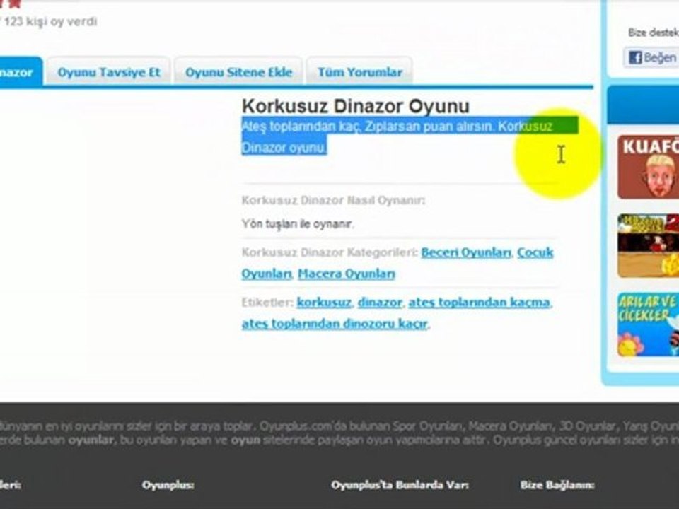 Korkusuz Dinazor Oyunu