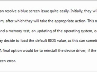 HelpPcOnline talks about the Blue Screen Error