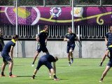 Euro: les Suédois à l'entraînement avant leur match contre la France