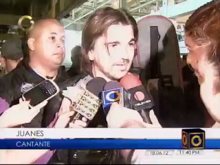 Juanes expresó su alegría por estar nuevamente en Venezuela