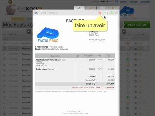 Créer un avoir avec le logiciel de facturation FACTOMOS