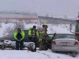 Single Vehicle Accident Snowing TRANS Canada Highway, Magnetic Hill Moncton
