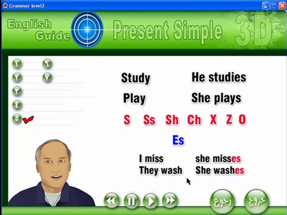 تعليم الانجليزية شرح قواعد اللغة الانجليزية زمن المضارع البسيط