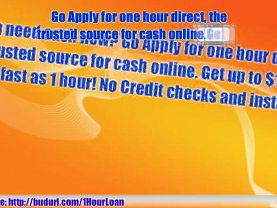 One hour Cash Loan-No credit Check-Safe and Fast