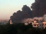 Syria فري برس حلب  فيديو الدخان الكثيف في سماء حلب  19 6 2012 Aleppo