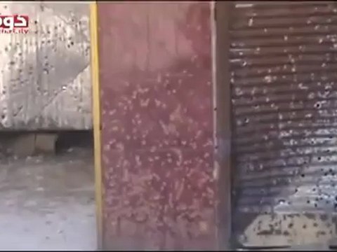 Syria فري برس ريف دمشق دوما استهداف اسواق المدينة بقذائف الهاون وشل كل انواع الحياة 19 6 2012 Damascus