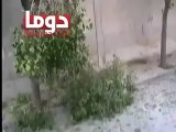 Syria فري برس  ريف دمشق أثار القصف على مدينة دوما  19 6 2012 Damascus