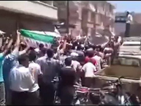 Syria فري برس منبج ريف حلب مظاهرة حاشدة في السوق الرئيسي 19 6 2012 ج2 Aleppo