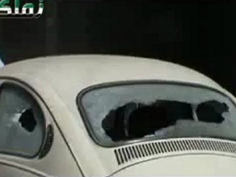 Syria فري برس ريف دمشق زملكا أثار القصف واطلاق النار من حواجز الاحتلال الأسدي على ممتلكات المواطنين 18 6 2012 ج3 Damascus