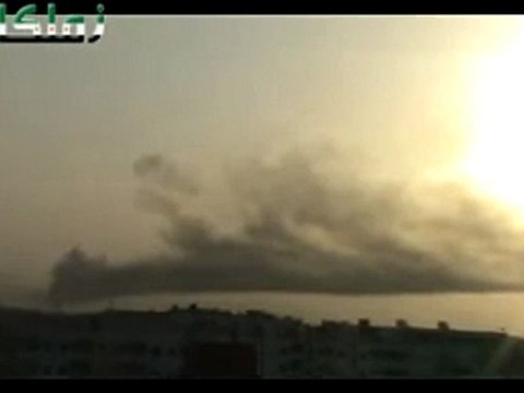 Syria فري برس ريف دمشق زملكا سحب الدخان الكثيف تغطي الغوطة جراء القصف الهمجي على دوما 18 6 2012 Damascus