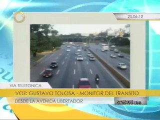 Reporte del tráfico desde la avenida Libertador