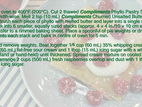 Raspberry Phyllo Squares Recipe